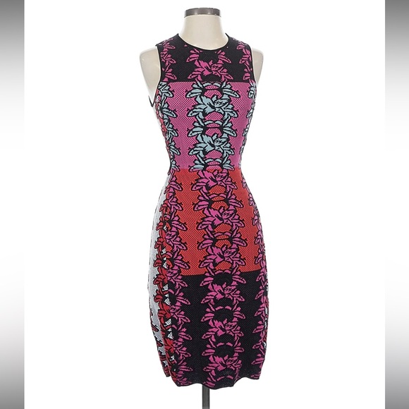 Missoni Hibiscus Intarsia Size 4 Cocktail Dress with Back Cutout
